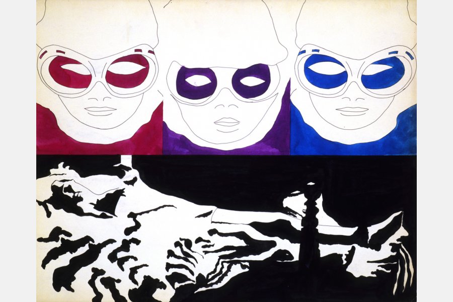 Nona, decima & Morta – encre de chine sur bristol – 50 x 65 cm – 1968