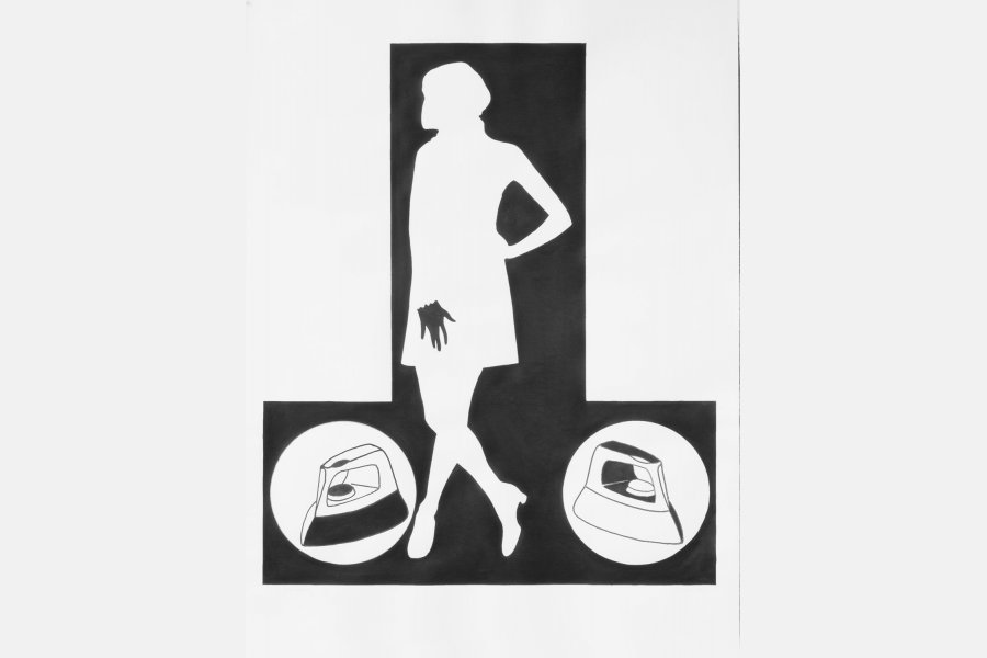 Repassage – encre de chine sur canson – 65 x 50 cm – 1968