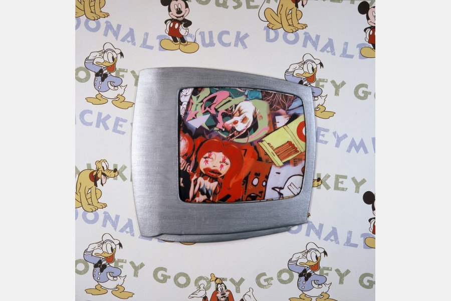 Hello dolly - Technique mixte sur toile - 100 x 100 cm - 2005