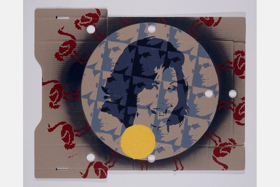 Ça tourne dans ma tête - acrylique sur carton d'archive - 2007