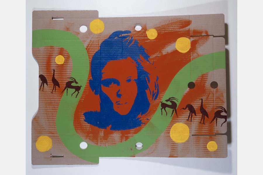 J'adore les voyages - acrylique sur carton d'archive - 2007