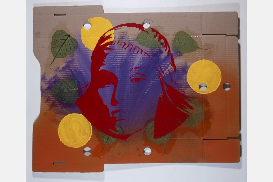 nostalgie de l'été - acrylique sur carton d'archive - 2007