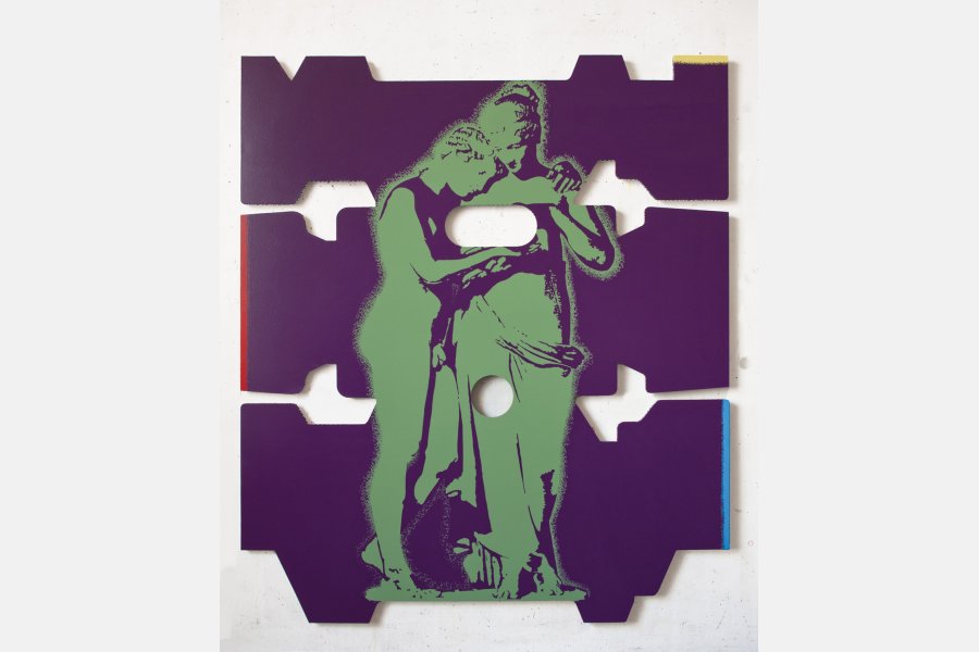 Aubergine et cornichon – Acrylique sur aluminium – 150 x 130 cm – 2012