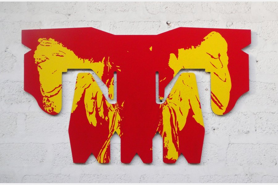 Enlèvement de Victoire par des Amérindiens – Acrylique sur aluminium – 90 x 155 x 2 cm – 2013