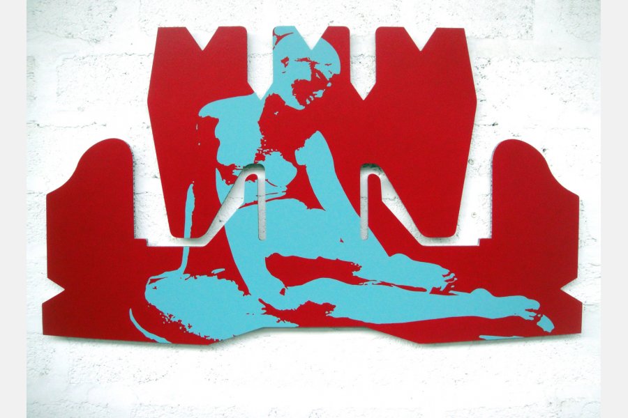 Sans mon peignoir je reste de marbre – Acrylique sur aluminium – 90 x 155 x 2 cm – 2013