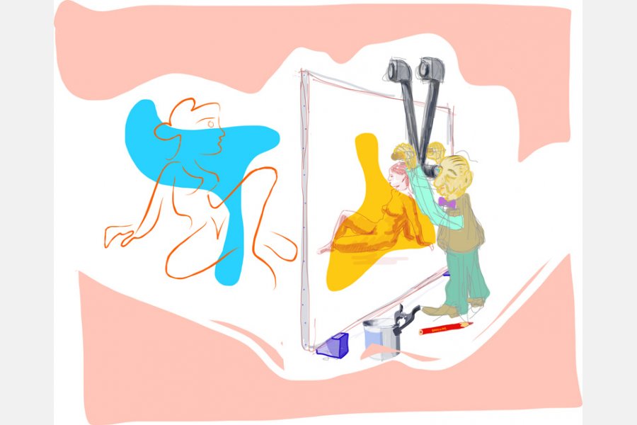 Le franchissement de l'obstacle - digigraphie sur toile - 150 x 185 cm - 2016