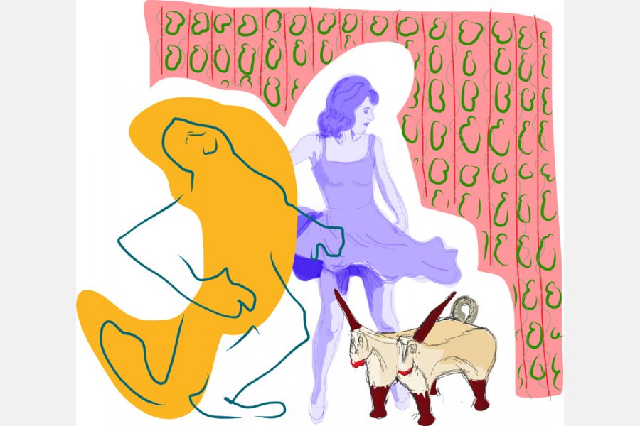 Twist around the bench- digigraphie sur toile - 150 x 170 cm - 2016